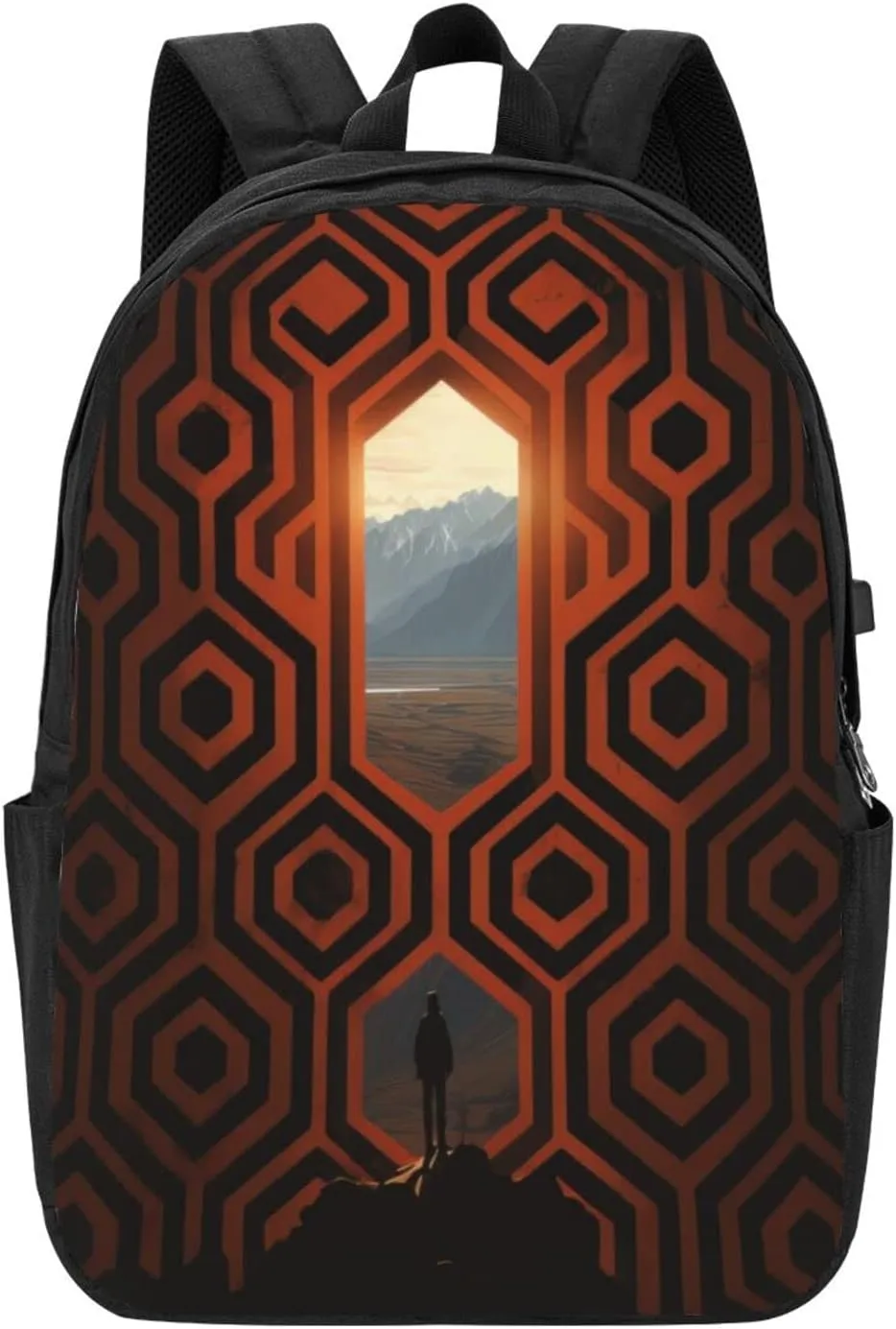 The Shining Overlook Hotel Laptop Backpack, Travel Backpack with USB Charging Port, Computer Bag for Men Women