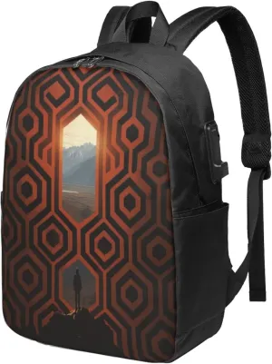 The Shining Overlook Hotel Laptop Backpack, Travel Backpack with USB Charging Port, Computer Bag for Men Women