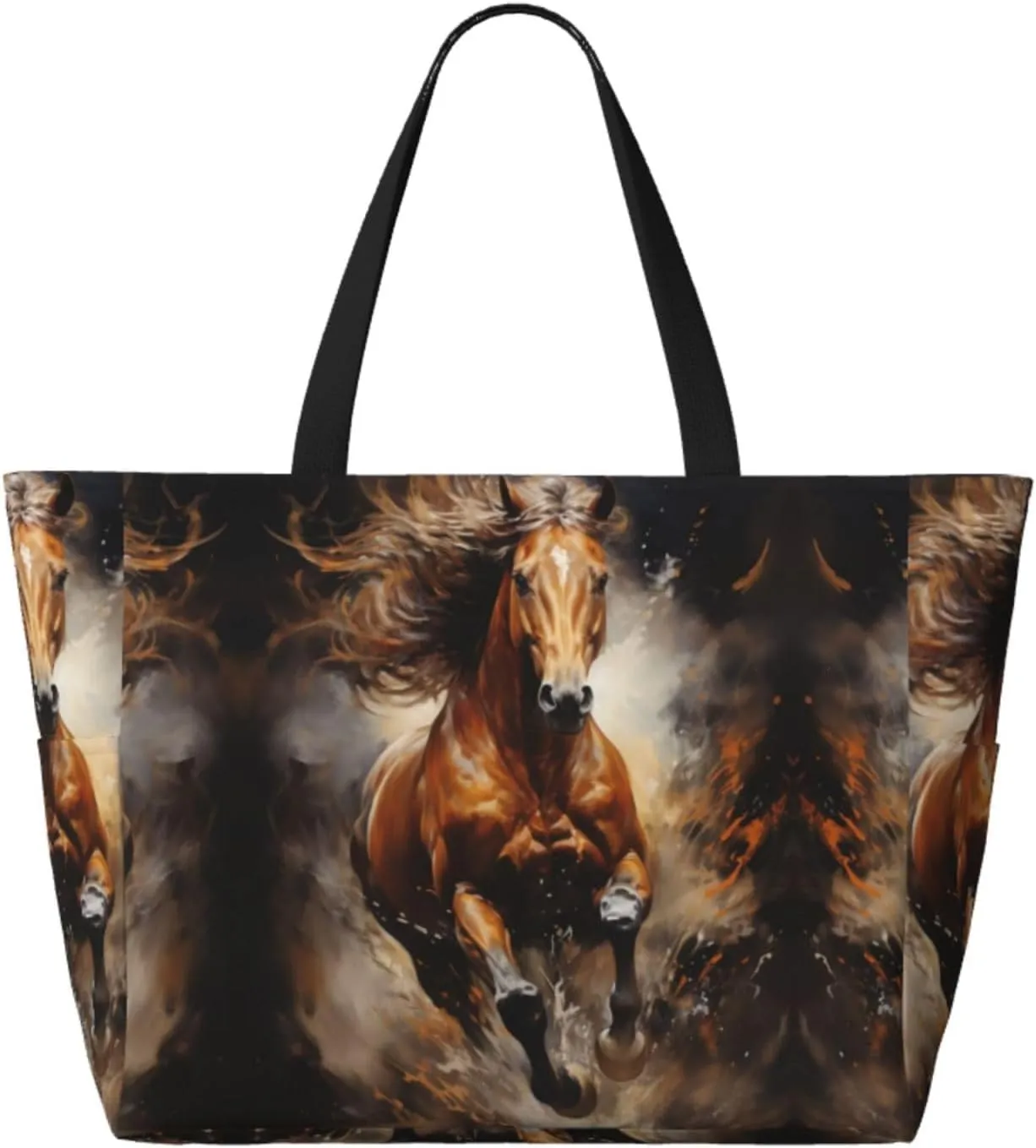 The Wolf With Blue Eyes Spacious Large Capacity Beach Travel Bag - Foldable Beach Bag Tote Bag With Zipper
