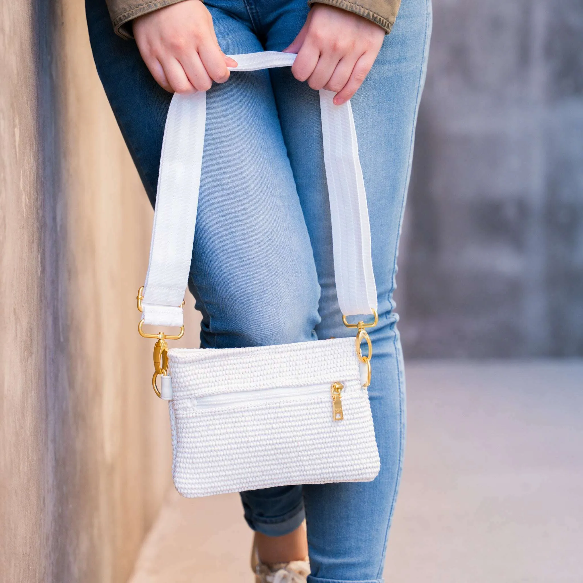 THINK ROYLN - BUM BAG - WHITE RAFFIA