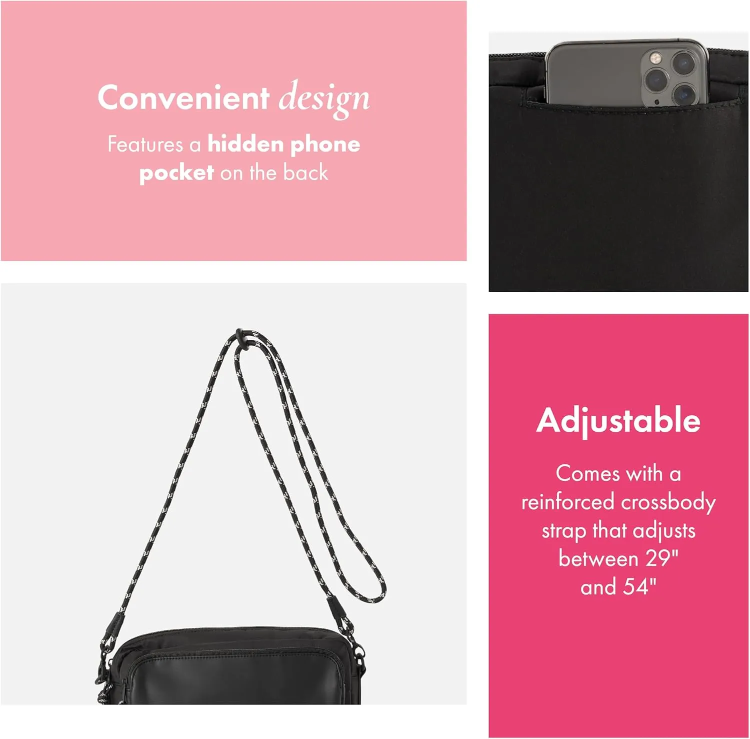 THIRTY-ONE Gifts All Zipped Up Crossbody Purse, Zipper-Top Crossbody Bag for Women