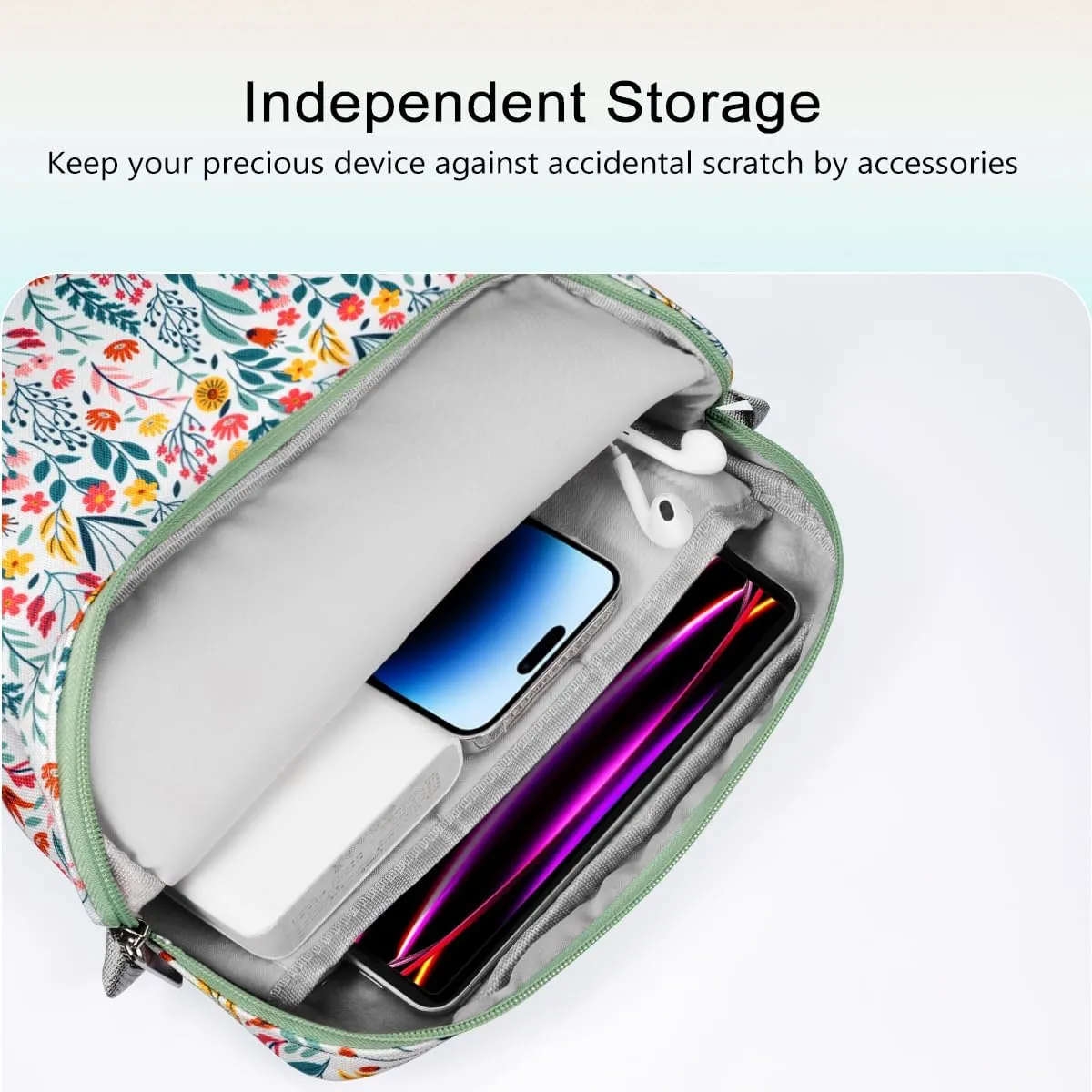 TiMOVO 13 Inch Tablet Sleeve Handbag with Shoulder Strap for iPad Air 13" M3 2025, iPad Pro 13", iPad Pro 12.9", Galaxy Tab S9 /S9 Plus/S10 /S10 Plus/S9 FE /S9 FE Plus 12.4", Flowers