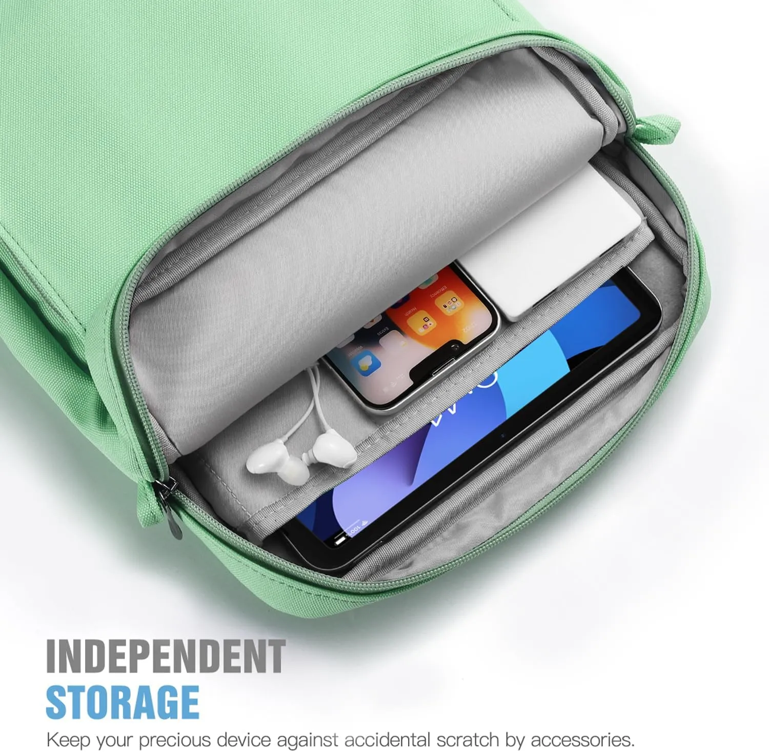 TiMOVO 9-11 Inch Tablet Sleeve Bag with Shoulder Strap for iPad 11-inch A16 2025, iPad 10th Gen. 10.9", iPad 9th/8th/7th Gen. 10.2", iPad Air 11/5th/4th Gen. 10.9", Galaxy Tab A9 Plus 11", Bodhi Green