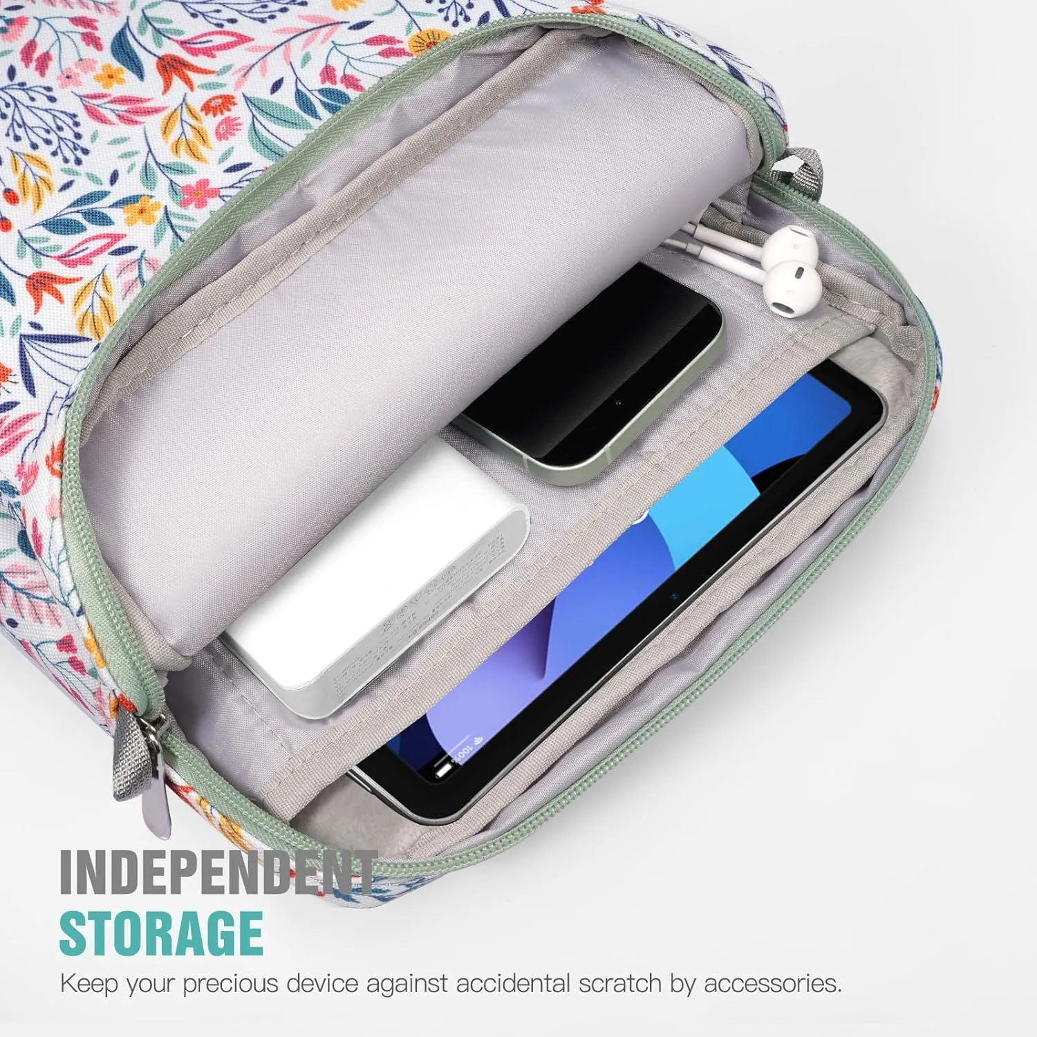TiMOVO 9-11 Inch Tablet Sleeve Bag with Shoulder Strap for iPad 11-inch A16 2025, iPad 10th Gen. 10.9", iPad 9th/8th/7th Gen. 10.2", iPad Air 11/5th/4th Gen. 10.9", Galaxy Tab A9 Plus 11", Flowers