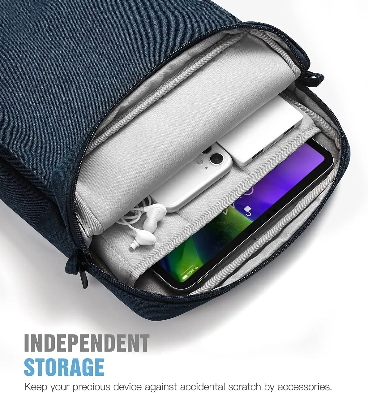 TiMOVO 9-11 Inch Tablet Sleeve Bag with Shoulder Strap for iPad 11-inch A16 2025, iPad 10th Gen. 10.9", iPad 9th/8th/7th Gen. 10.2", iPad Air 11/5th/4th Gen. 10.9", Galaxy Tab A9 Plus 11", Indigo