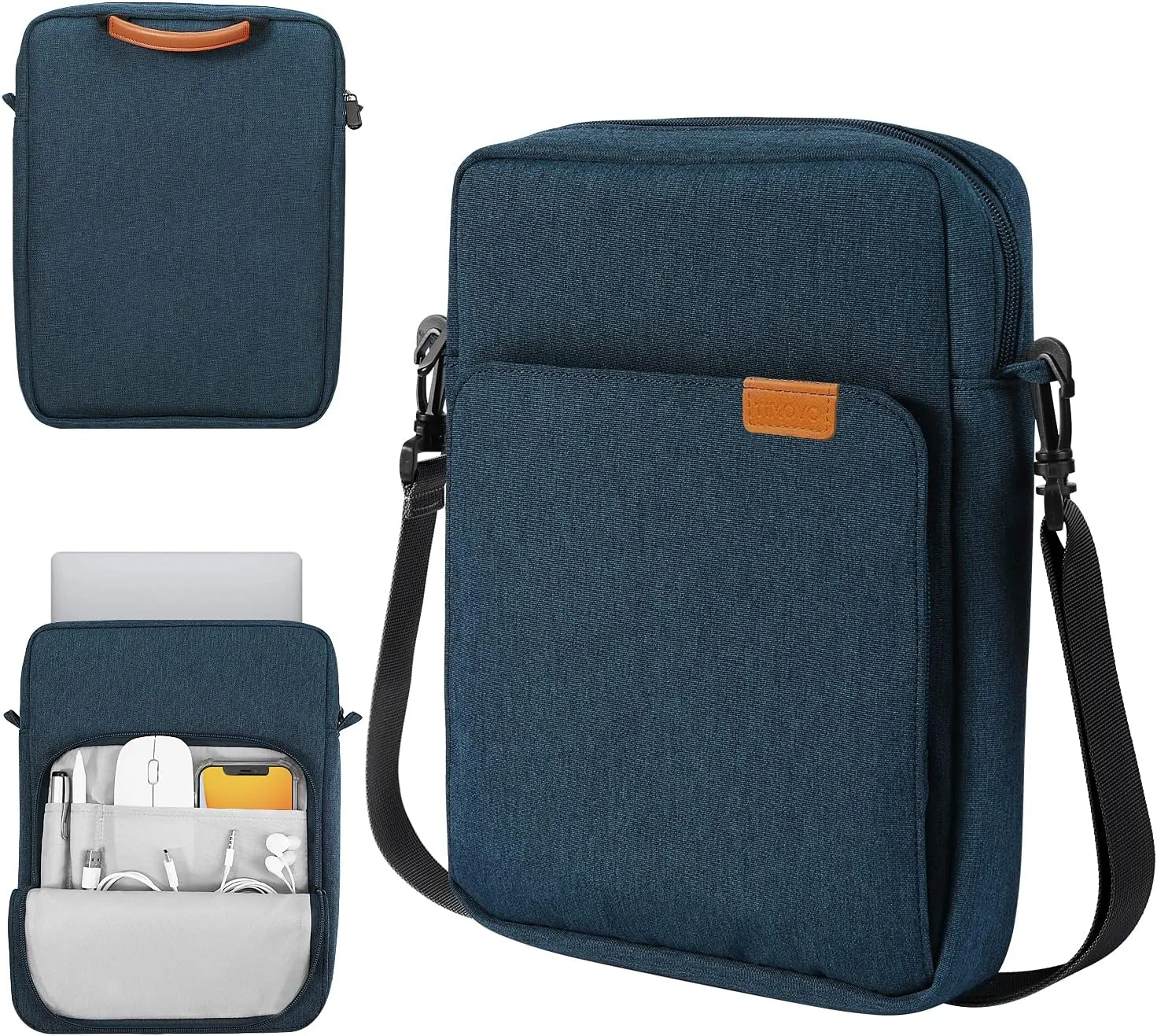 TiMOVO 9-11 Inch Tablet Sleeve Bag with Shoulder Strap for iPad 11-inch A16 2025, iPad 10th Gen. 10.9", iPad 9th/8th/7th Gen. 10.2", iPad Air 11/5th/4th Gen. 10.9", Galaxy Tab A9 Plus 11", Indigo
