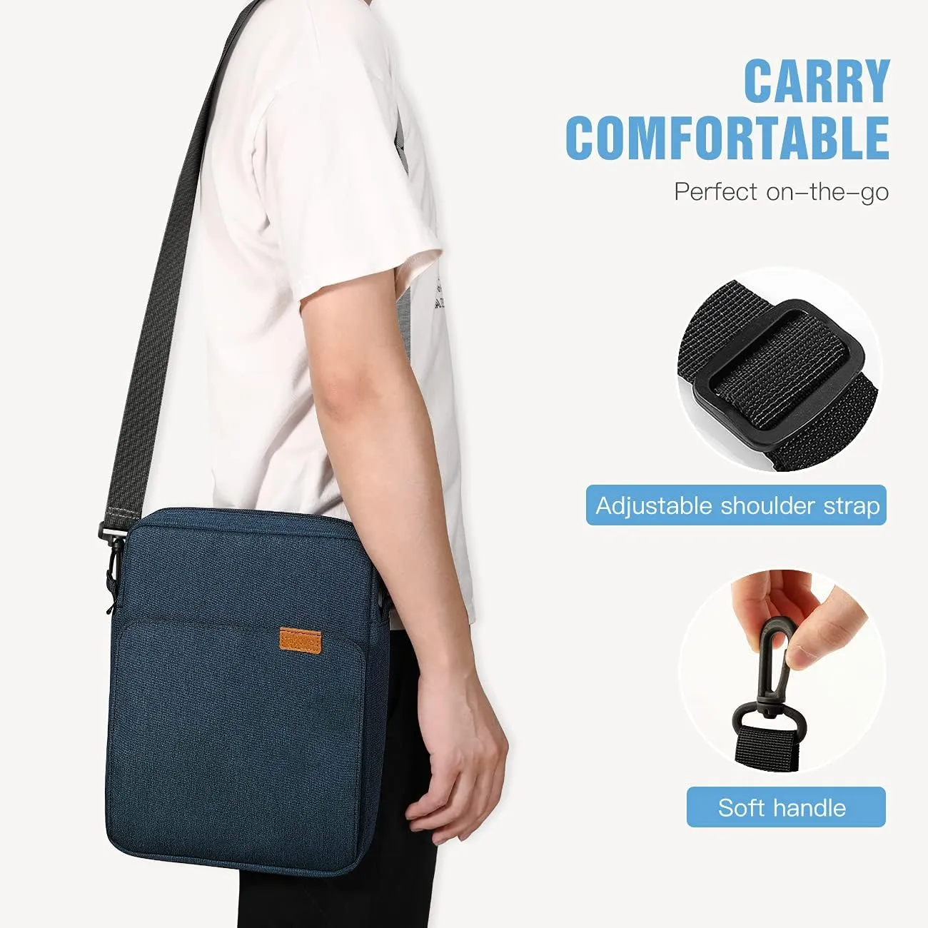 TiMOVO 9-11 Inch Tablet Sleeve Bag with Shoulder Strap for iPad 11-inch A16 2025, iPad 10th Gen. 10.9", iPad 9th/8th/7th Gen. 10.2", iPad Air 11/5th/4th Gen. 10.9", Galaxy Tab A9 Plus 11", Indigo