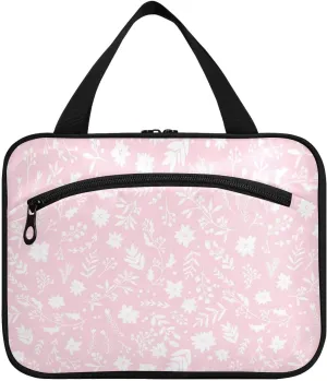 Toiletry Bag for Travel, Christmas Winter Floral Makeup Bag Large Cosmetic Bag Organizer with Hanging Hook for Women Men