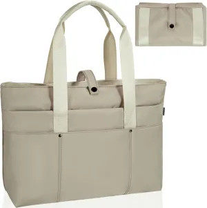 TORIBIO Tote Bag for Women, Foldable Large Tote Bag Shoulder Bag Handbag Utility Tote for Travel, Work