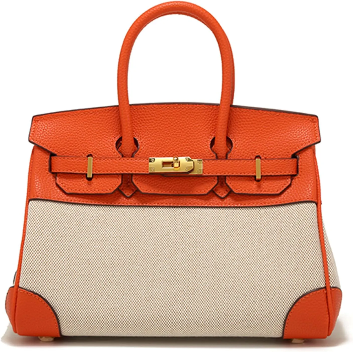 Tote Bag for Women Canvas and Leather Birkin Bag Designer Top Handle Handbag Satchel Fashion Vintage Shoulder Bag