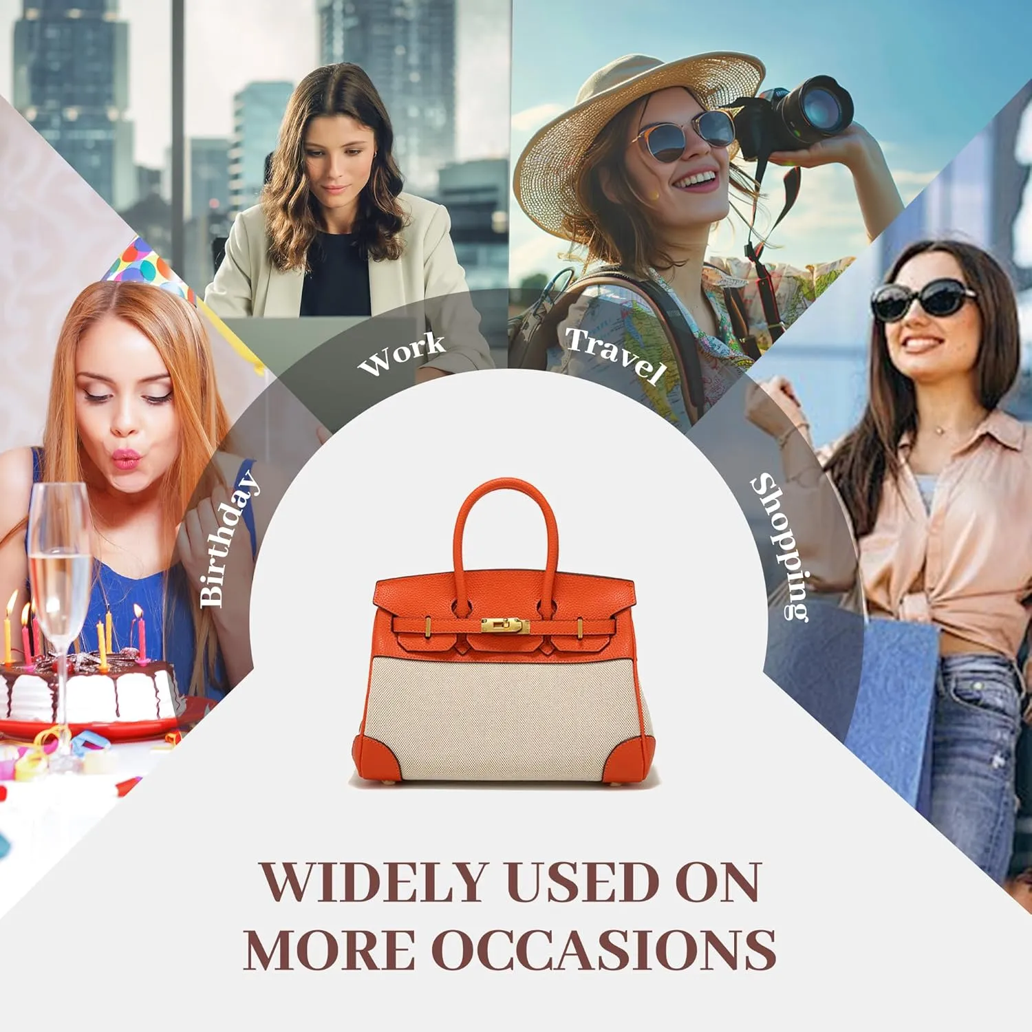 Tote Bag for Women Canvas and Leather Birkin Bag Designer Top Handle Handbag Satchel Fashion Vintage Shoulder Bag