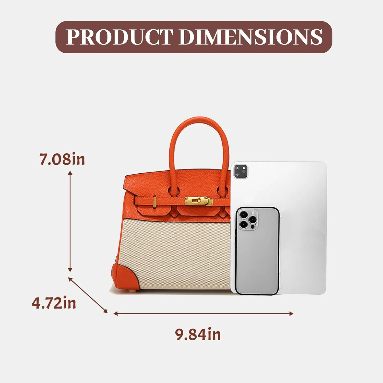 Tote Bag for Women Canvas and Leather Birkin Bag Designer Top Handle Handbag Satchel Fashion Vintage Shoulder Bag