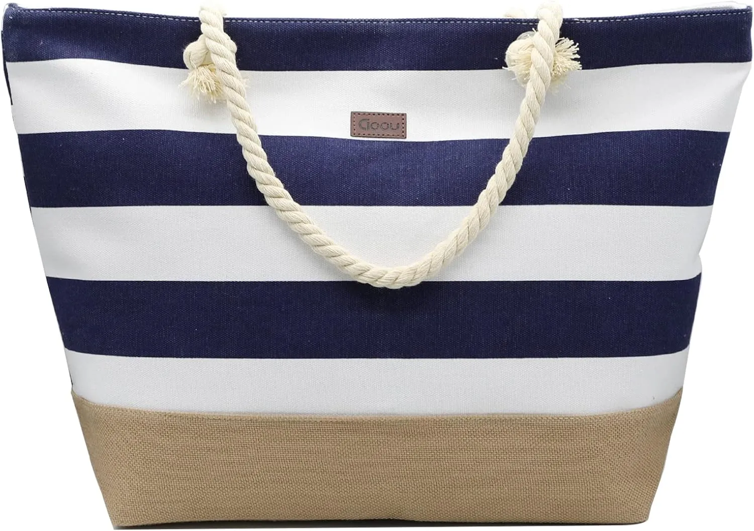 Tote Bag for Women Canvas Beach Tote Bag With Zipper Large Shoulder Bag Top Handle Handbag for Travel Work Gym