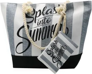 Tote Bag for Women Canvas Beach Tote Bag With Zipper Large Shoulder Bag Top Handle Handbag for Travel Work Gym