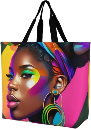 Tote Bag for Women Casual Tote Handbag Large Shoulder Bag Compatible with African American Black Women Art, Work Fashion Women Purse Shopping Bag for Outdoor Travel Picnic