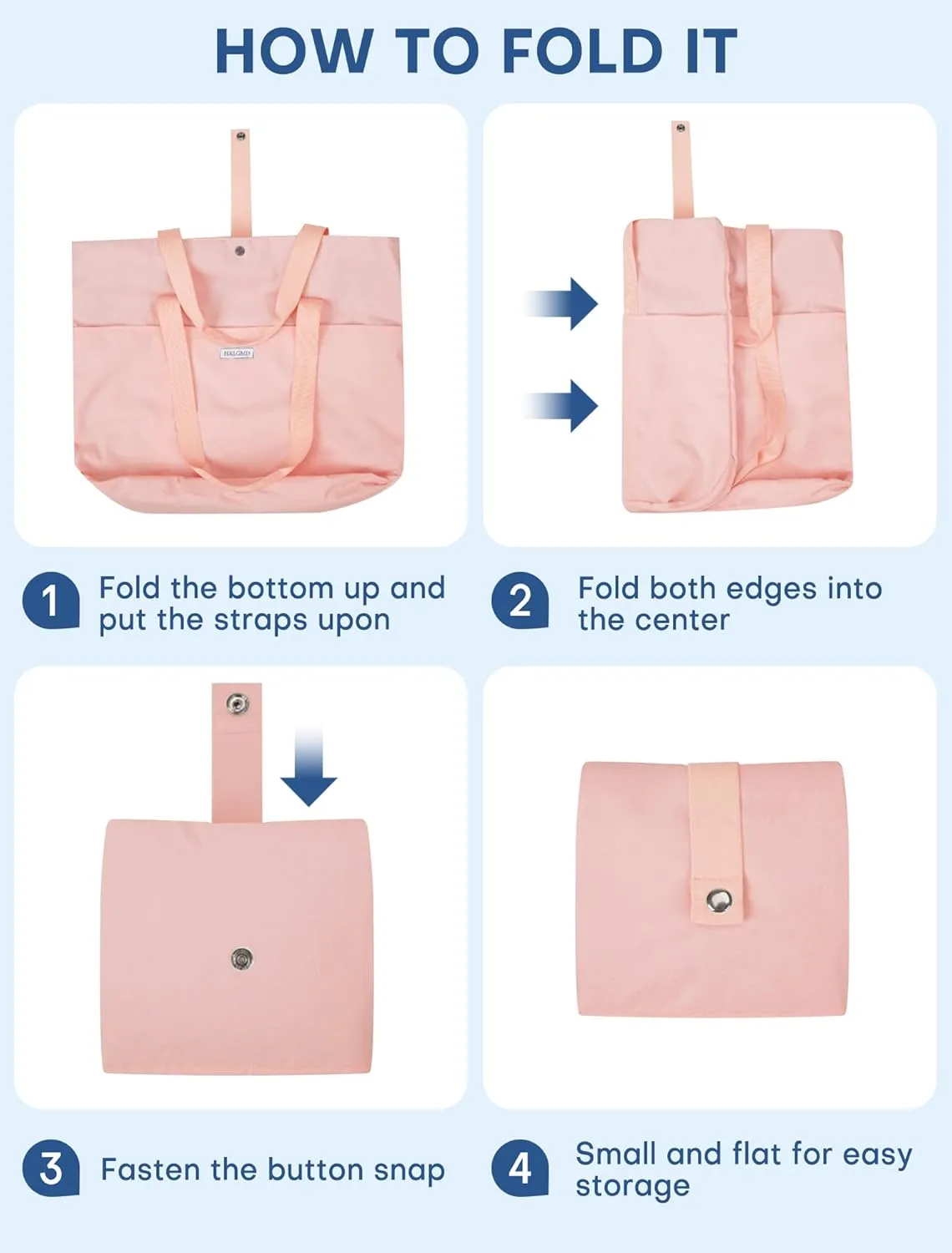 Tote Bag for Women, Foldable Nylon Tote Bag With Zipper Large Shoulder Bag Top Handle Handbag