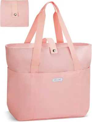 Tote Bag for Women, Foldable Nylon Tote Bag With Zipper Large Shoulder Bag Top Handle Handbag