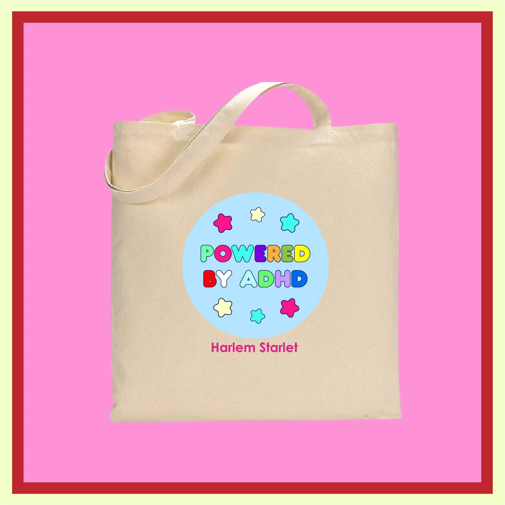Tote Bag - Powered by ADHD in Blue