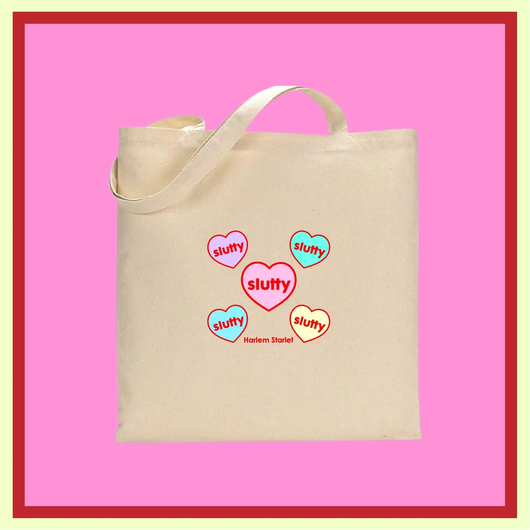 Tote Bag - Slutty Candy Heart in Pastel