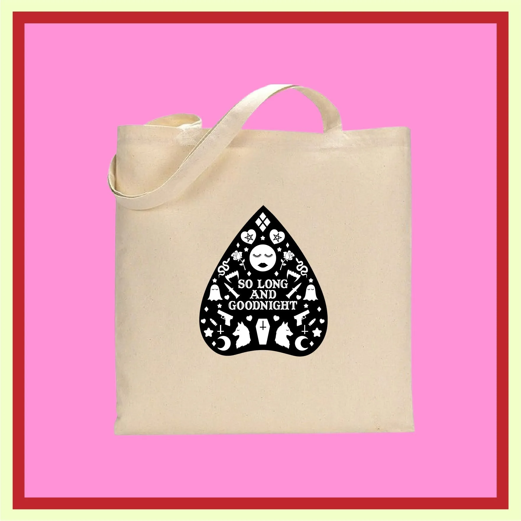 Tote Bag - So Long and Goodnight Planchette in Black / White