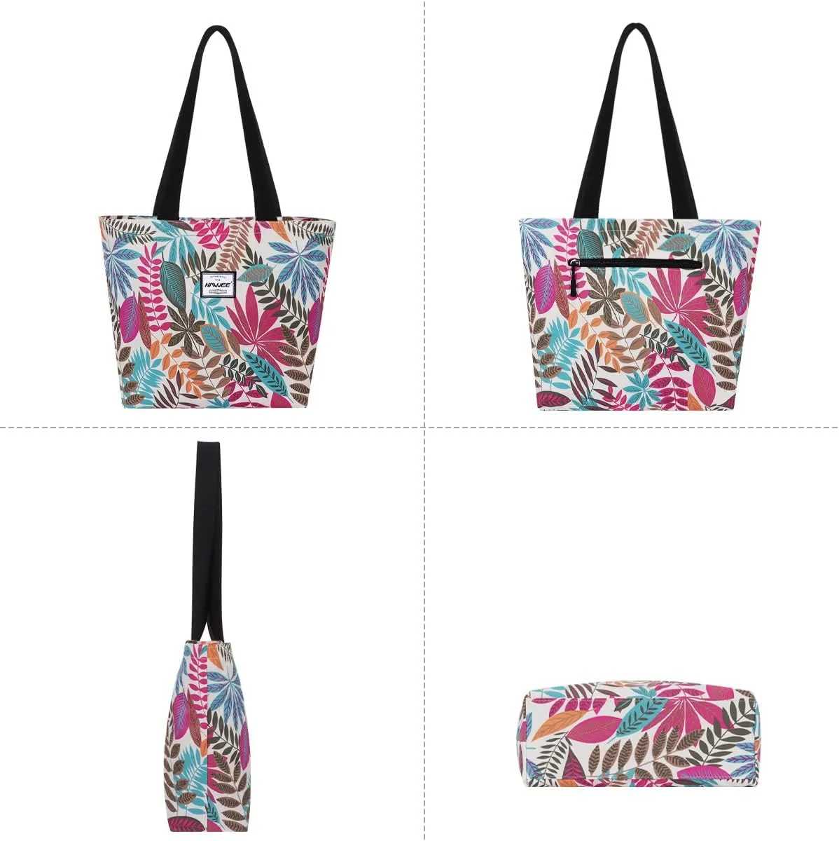 Tote Bag with Zipper for Women Inside Mesh Pocket Heavy Duty Casual Anti-water Cloth Travel Shoulder Handbag