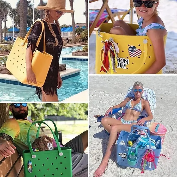 TOTE BAG X-LARGE Beach Bag Rubber Tote Bag - Waterproof Travel Bag for Women Washable Tote Bag Handbag for Sports.