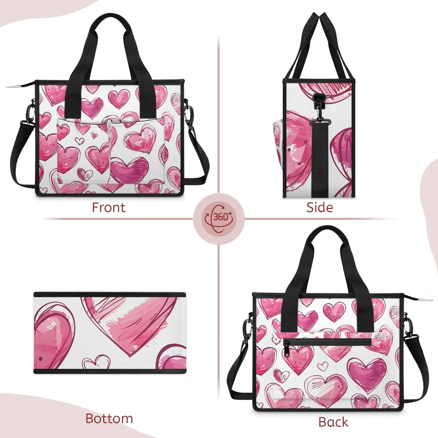 Tote Satchel Bag Set 3PCS for Women,Travel Shoulder Bag Handbag and Wallet Daily Use06