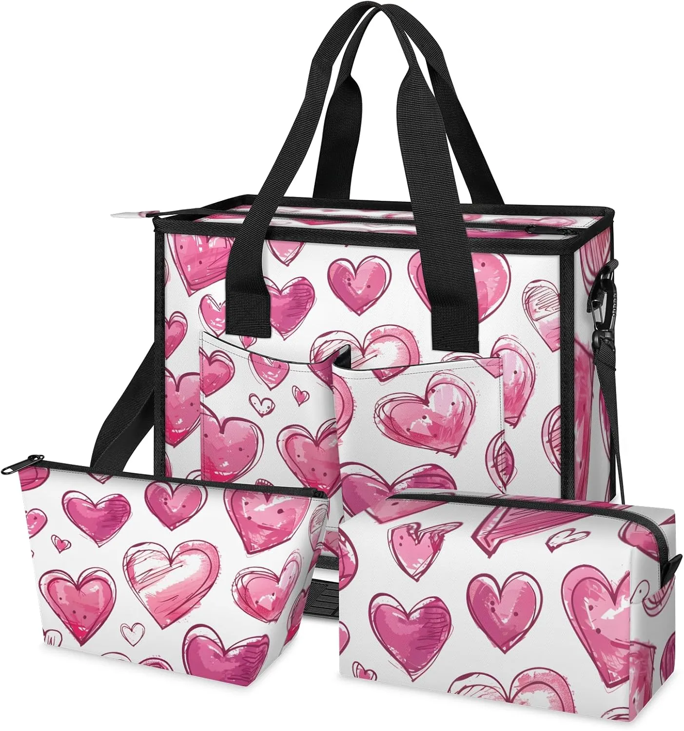 Tote Satchel Bag Set 3PCS for Women,Travel Shoulder Bag Handbag and Wallet Daily Use06