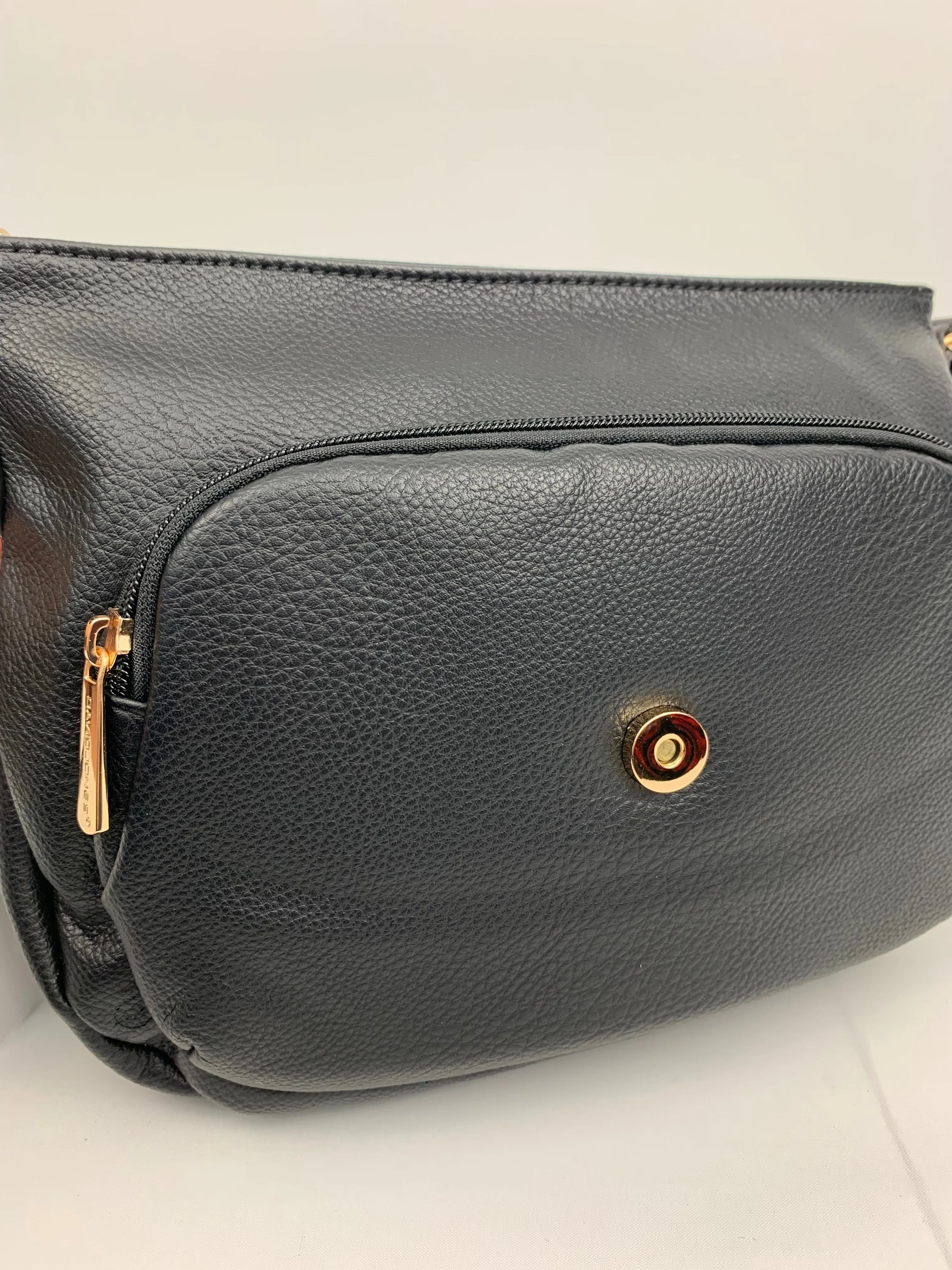 TOULOUSE BLACK - quality faux leather crosbody bag