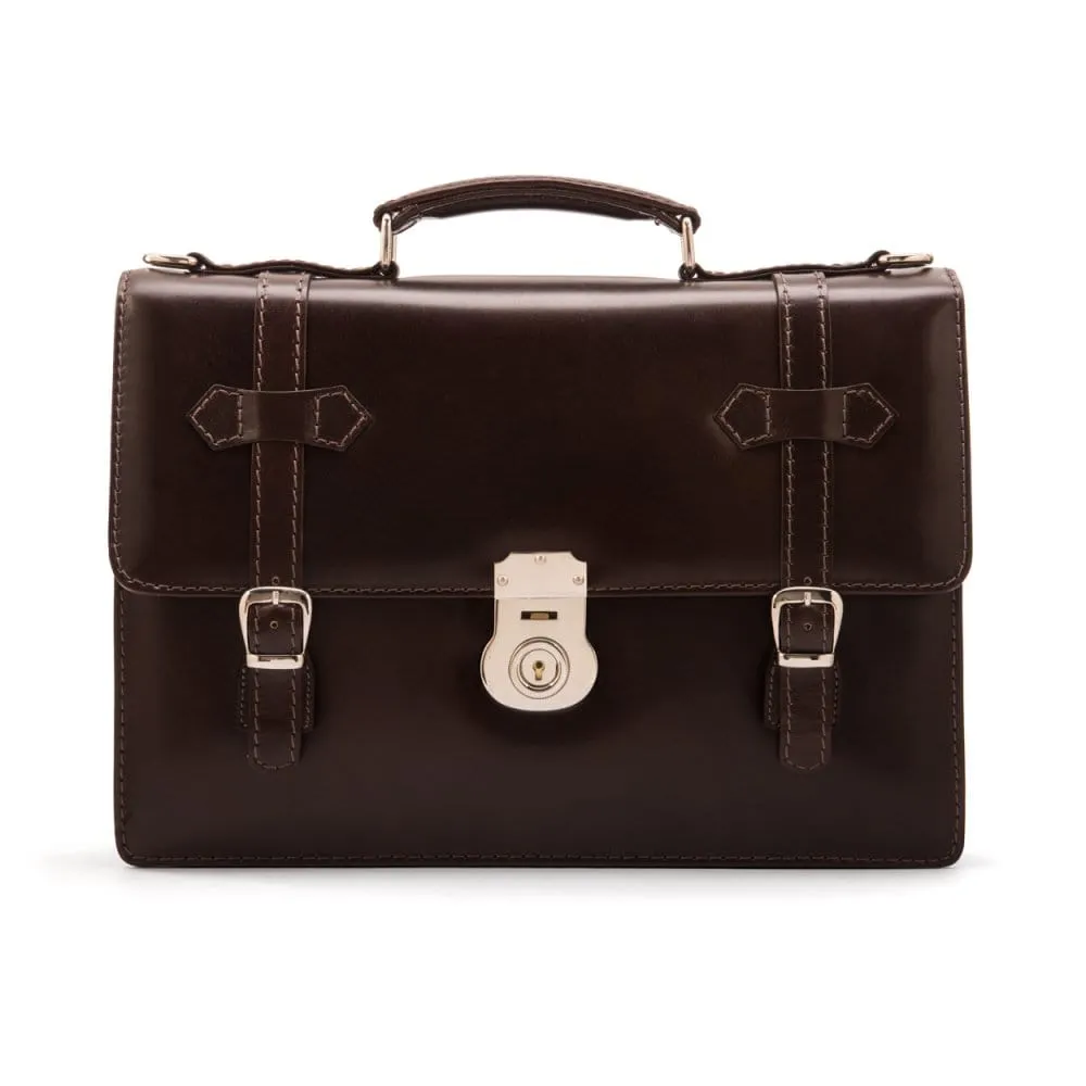 Traditional Vintage Leather Briefcase - Brown