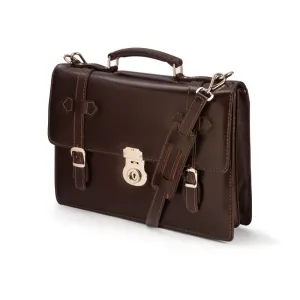 Traditional Vintage Leather Briefcase - Brown