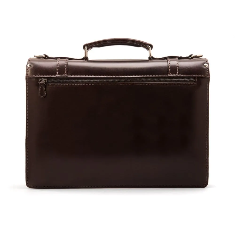 Traditional Vintage Leather Briefcase - Brown