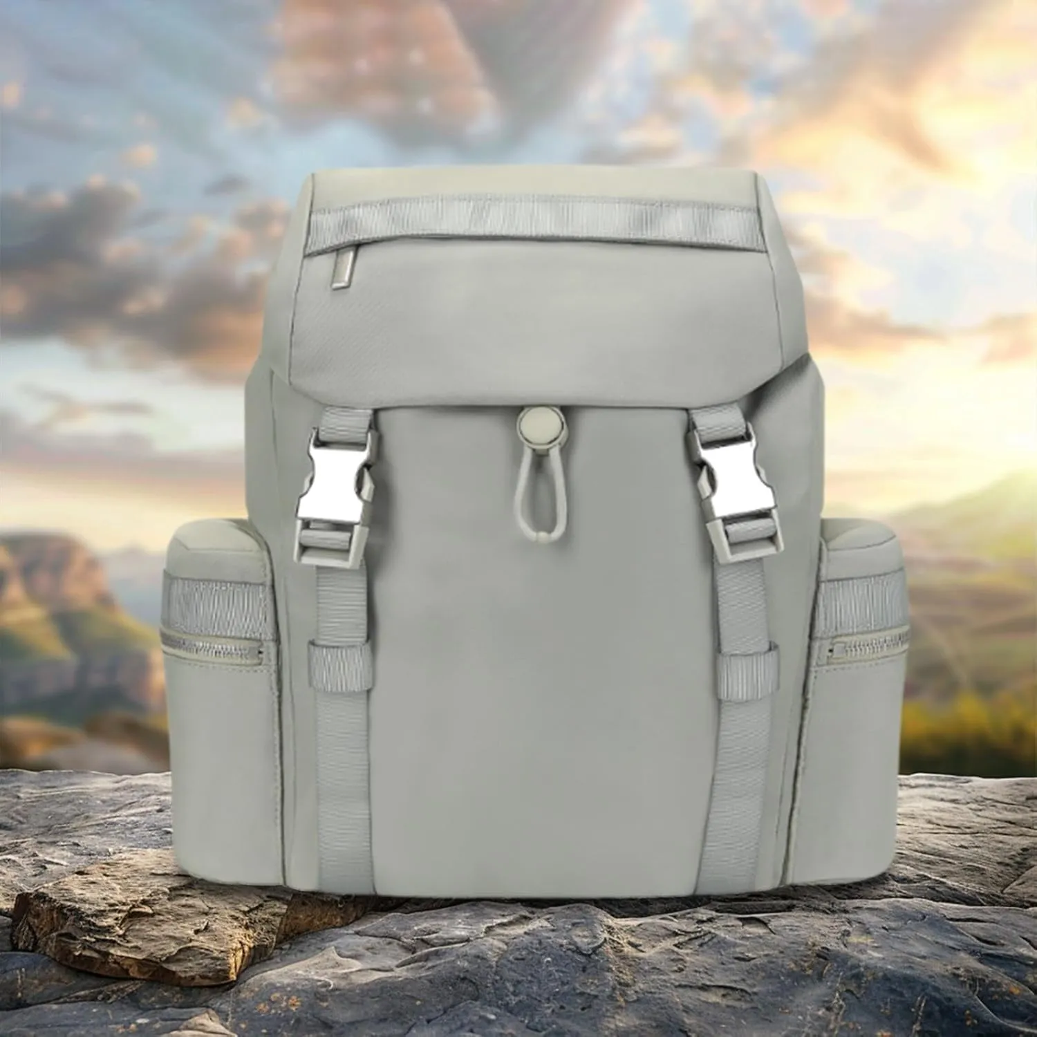 Travel Backpack Weekender Bag Waterproof Sport Bag Casual Daypack Rucksack for Trekking Men Women Travel Business, Linen Color