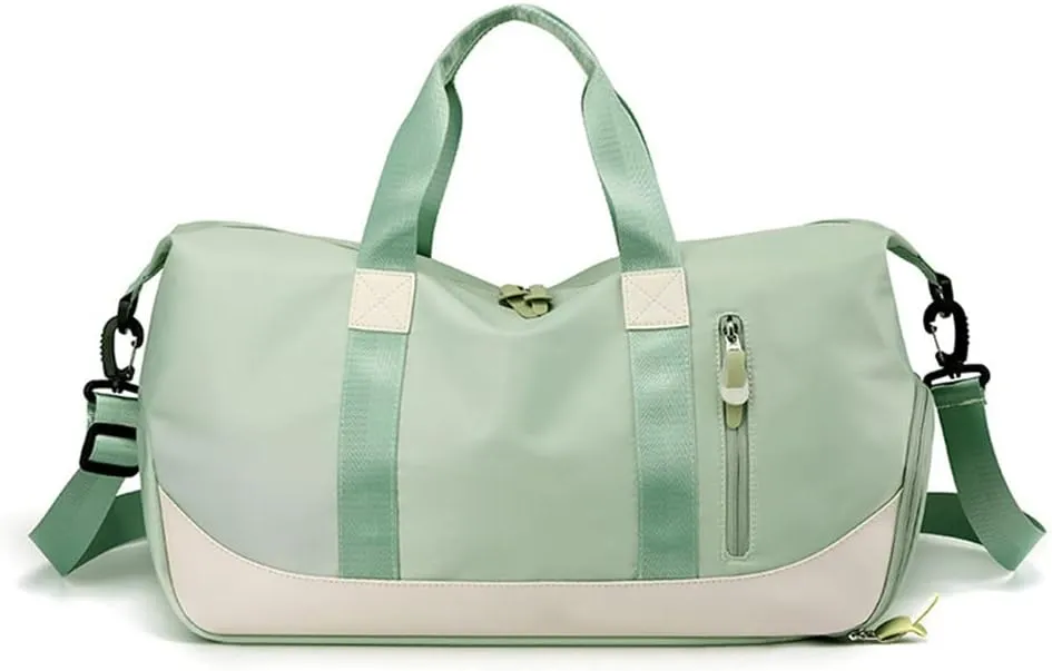 Travel Bag for Women and Man, Dry and Wet Separation Gym Bag, Duffel Bag with Shoes Compartment, Weekender Bag for Sports, Fitness and Business Trips (green)