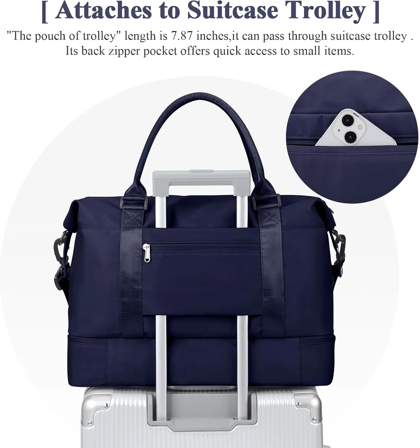Travel Duffel Bag with Shoes Compartment, Overnight Weekender Bags for Women,Carry on Personal Item Bag