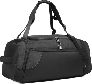 Travel Duffle Bag for Men, Convertible Large Capacity Oxford Cloth Weekender Overnight Bags with Shoe Compartment (Black)