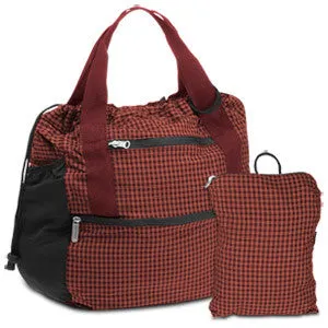 Travelon Stow-Away Convertible Tote or Backpack Duo (Red Plaid)