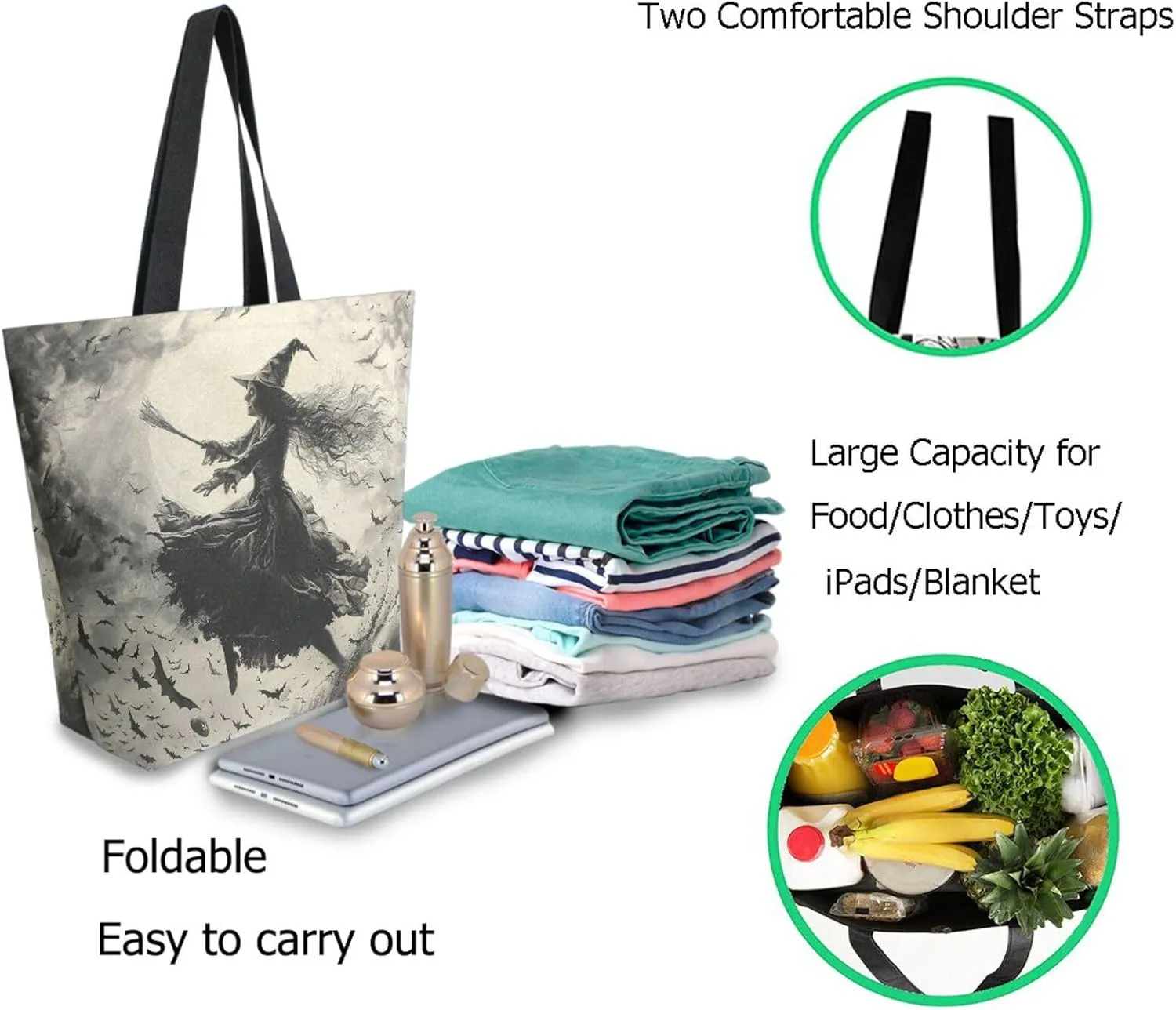 Trendy Cute Printed Pattern Extra Large Shoulder Tote Bag for Beach Travel Weekender Gym Grocery Shopping