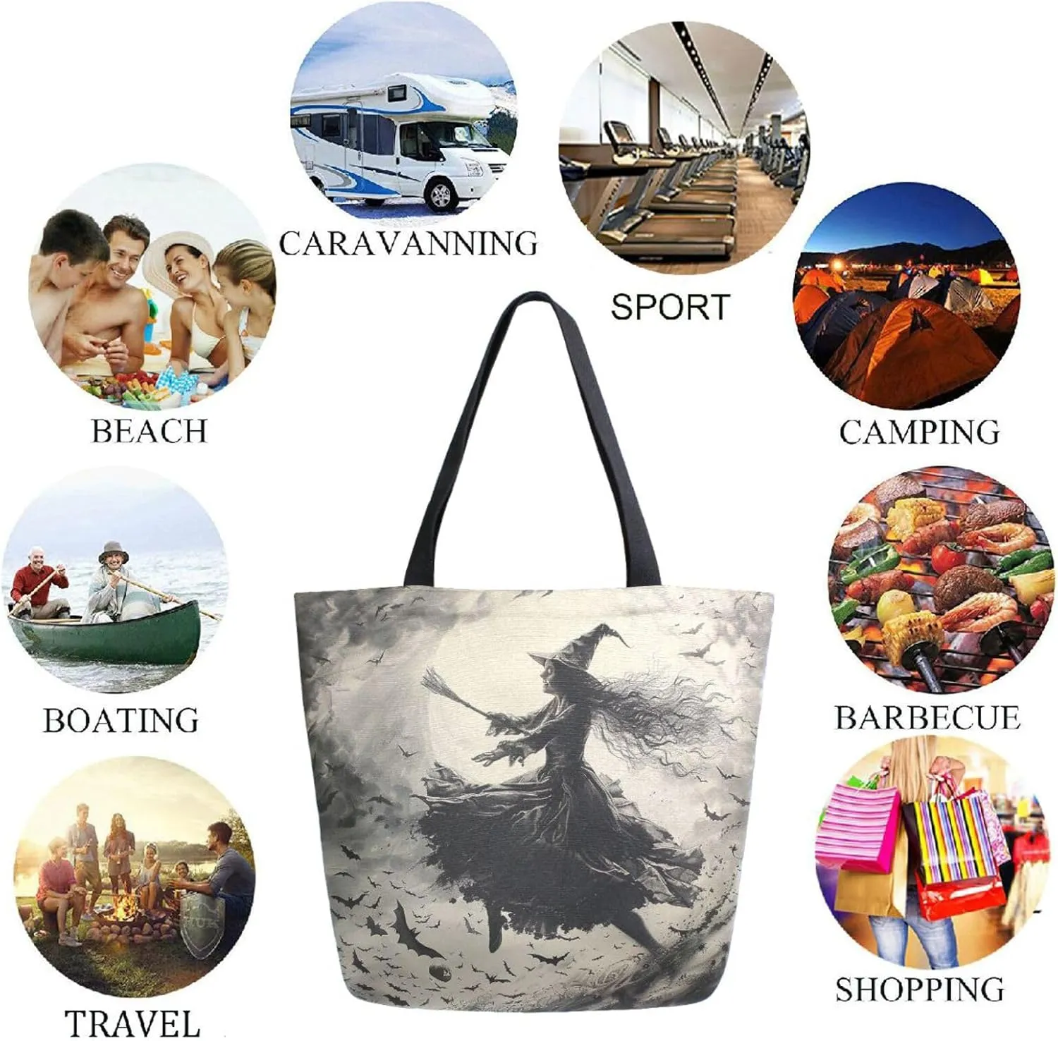 Trendy Cute Printed Pattern Extra Large Shoulder Tote Bag for Beach Travel Weekender Gym Grocery Shopping