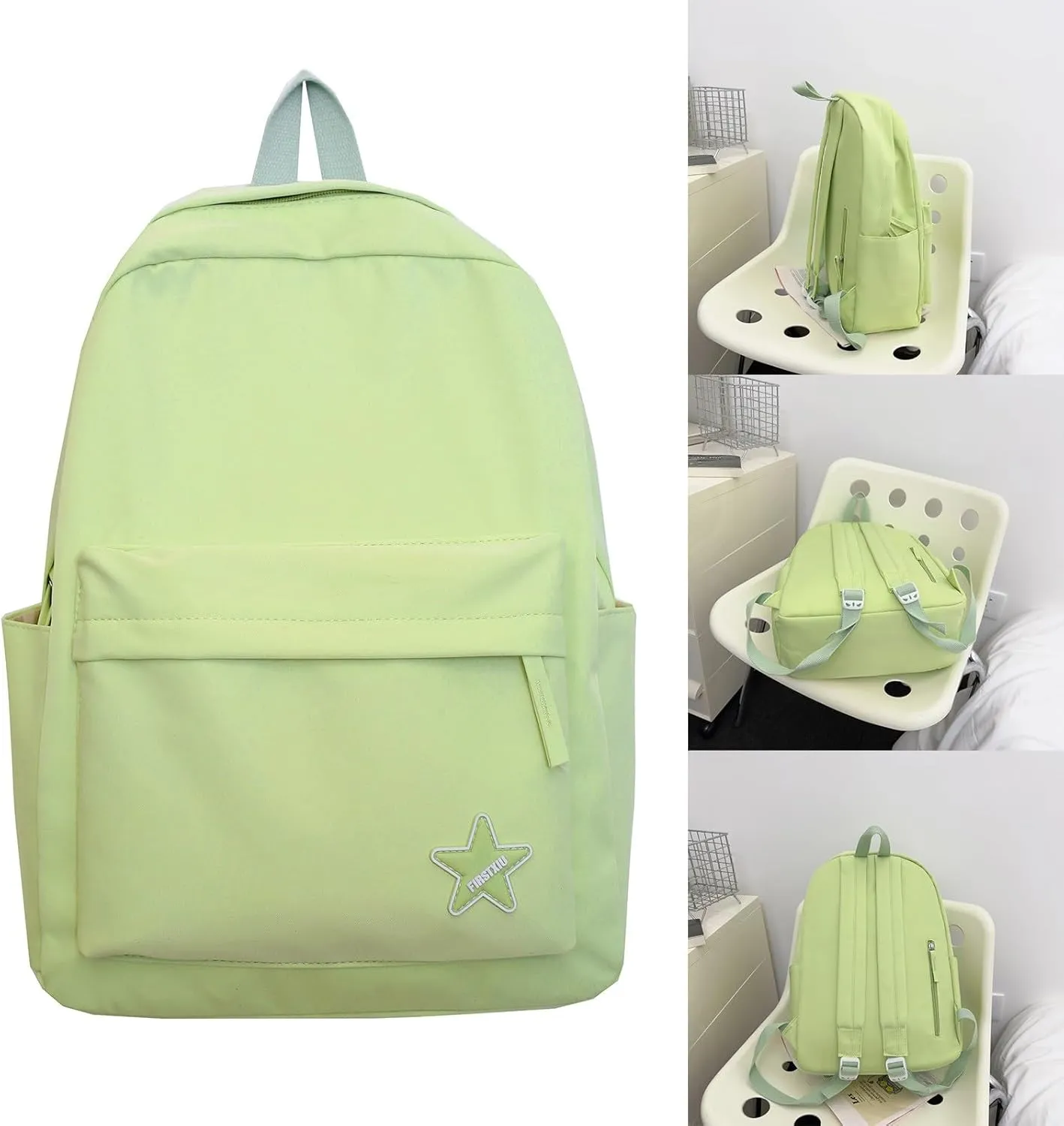 Trendy Student Backpack Casual Versatile Large Capacity Shoulder Bag for College Stylish Everyday Use (Green, One Size)
