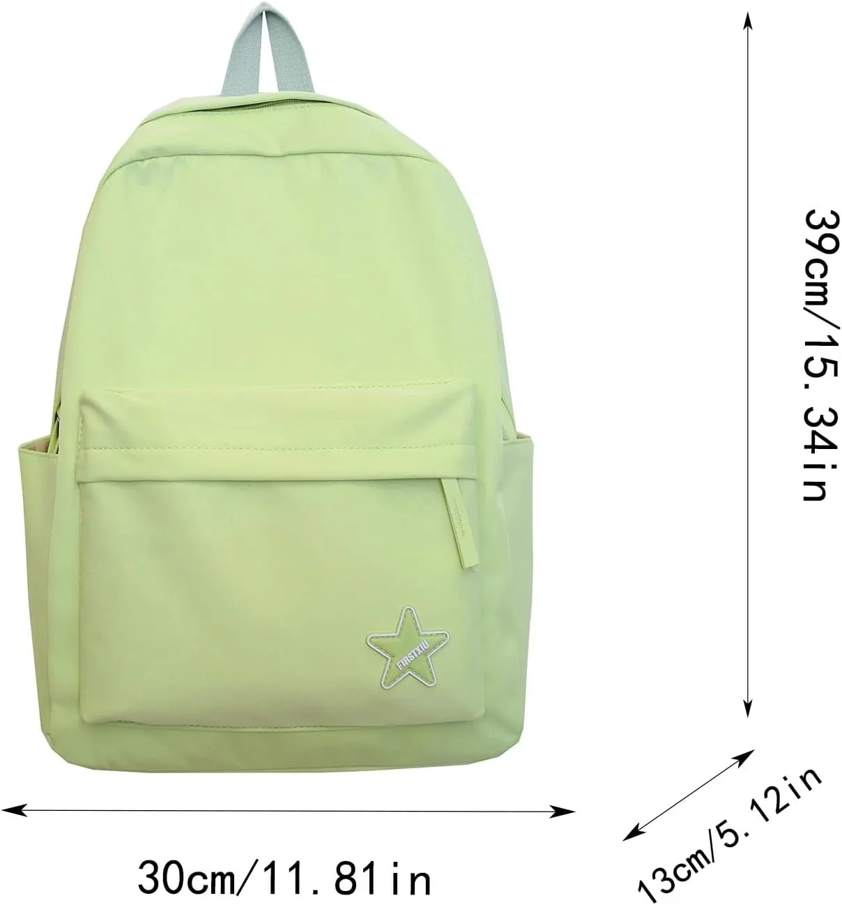 Trendy Student Backpack Casual Versatile Large Capacity Shoulder Bag for College Stylish Everyday Use (Green, One Size)