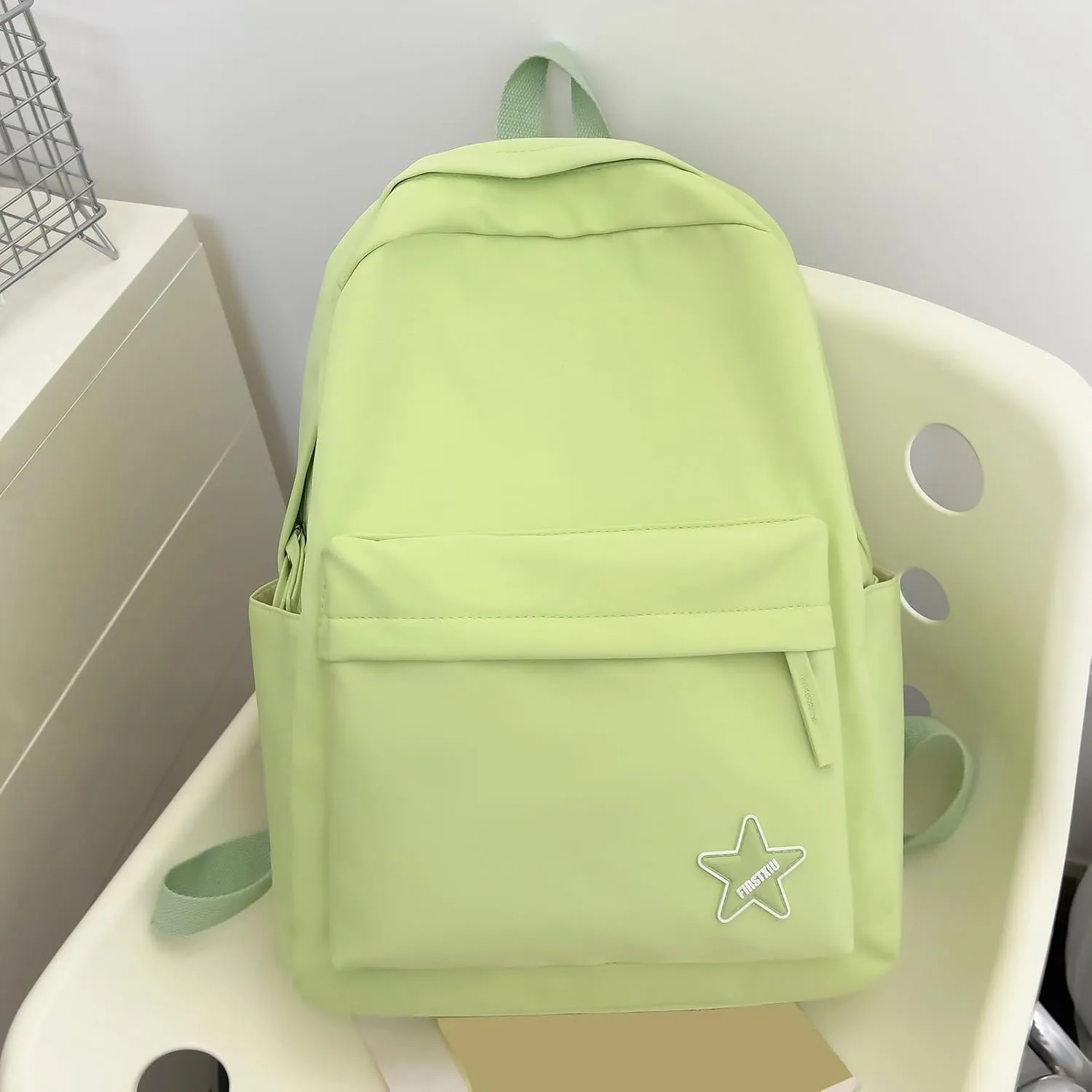 Trendy Student Backpack Casual Versatile Large Capacity Shoulder Bag for College Stylish Everyday Use (Green, One Size)