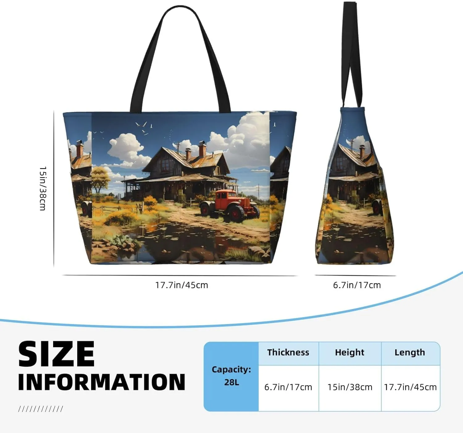Tropical Rainforest Palm Leaves Spacious Large Capacity Beach Travel Bag - Foldable Beach Bag Tote Bag With Zipper