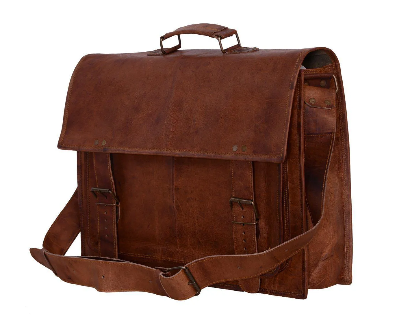 TUZECH Leather Briefcase Laptop Messenger Bag Hard Bound and Simple Styled Rich Leather (13 Inches)