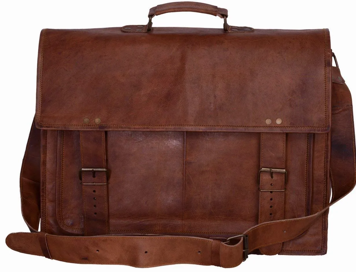 TUZECH Leather Briefcase Laptop Messenger Bag Hard Bound and Simple Styled Rich Leather (13 Inches)