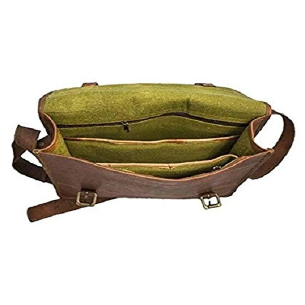 TUZECH Leather Briefcase Laptop Messenger Bag Hard Bound and Simple Styled Rich Leather (13 Inches)