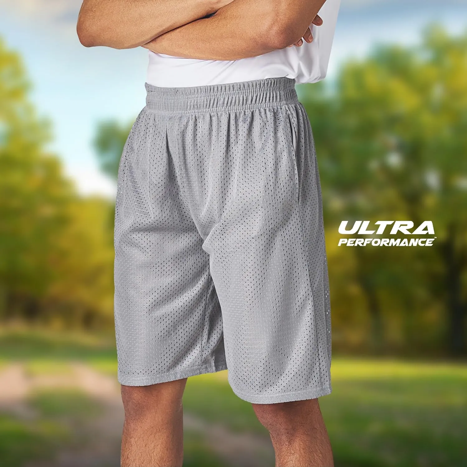 Ultra Performance Men's Athletic Mesh Short's 3 Pack Mens Basketball Shorts Gym Workout & Sport Short with Pockets for Men