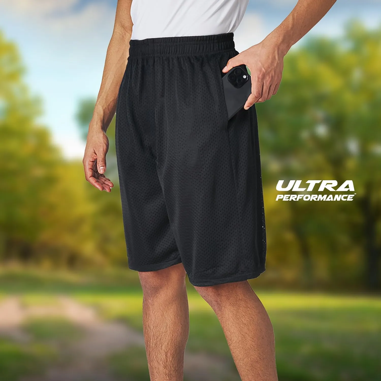 Ultra Performance Men's Athletic Mesh Short's 3 Pack Mens Basketball Shorts Gym Workout & Sport Short with Pockets for Men