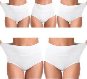UMMISS Womens Underwear,Cotton High Waist Underwear for Women Full Coverage Soft Comfortable Briefs Panty Multipack