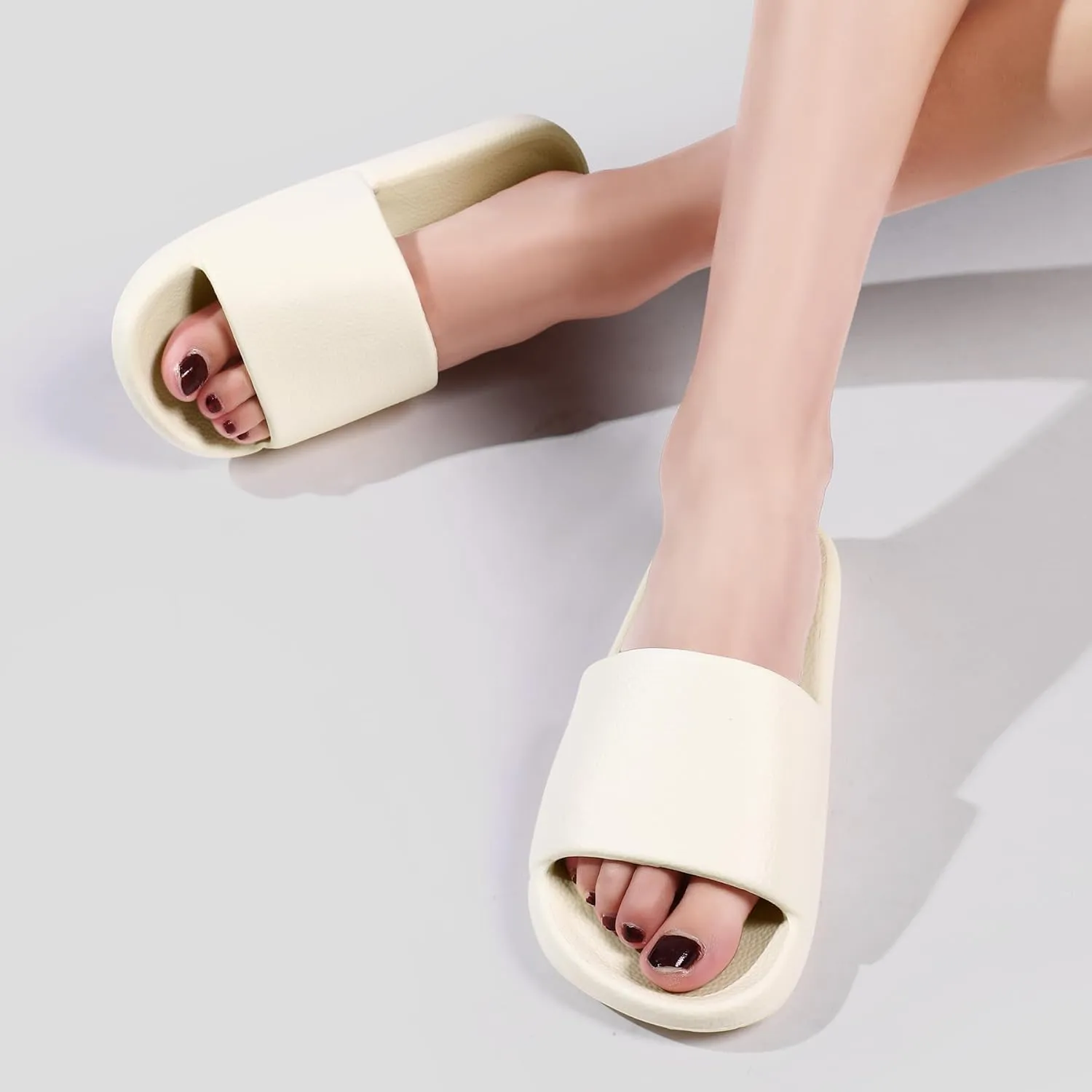 Unisex Cloud Slides for Women Men - House Slippers with Arch Support Quick-Drying Recovery Spa Bath Pool Beach Slides Pillow Slippers Non-Slip - Perfect for Home, Beach, and Travel
